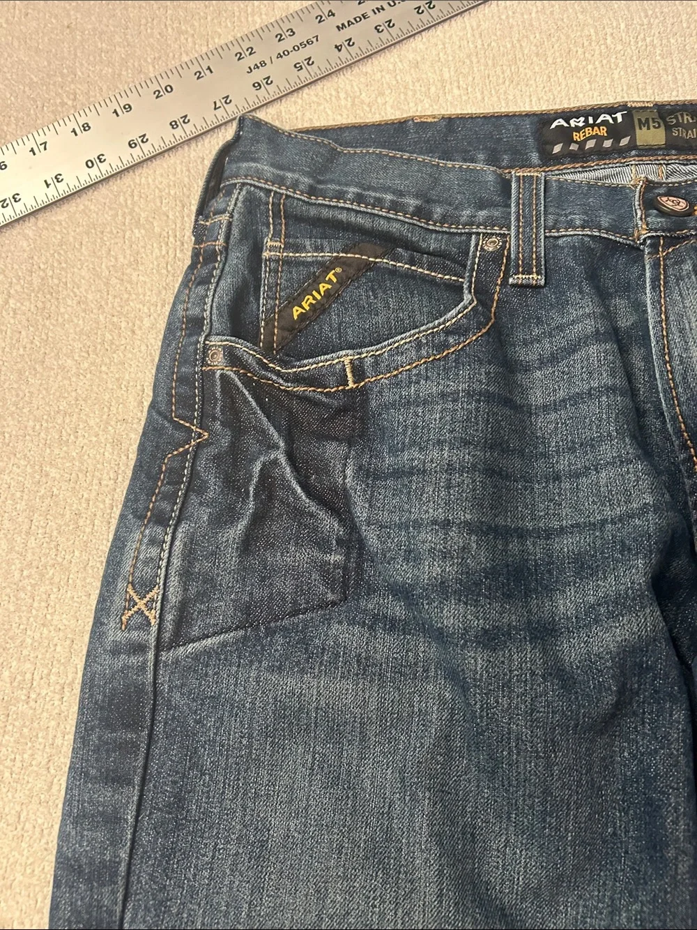Ariat Dark Blue Straight-Leg Jeans - Picture 5 of 6
